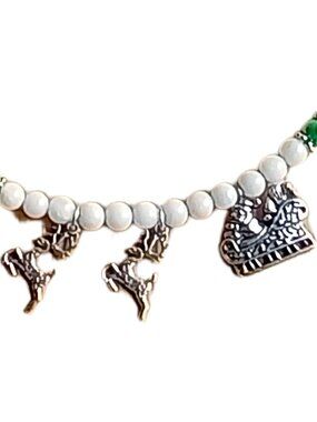 Christmas beaded gemstone Necklace 1552